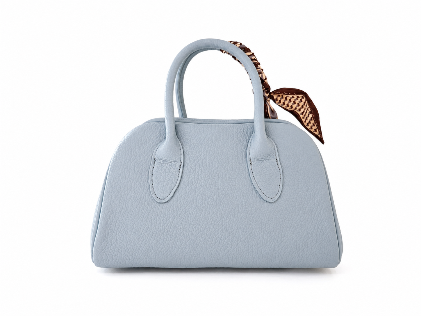 Bolso de Mano Azul Celeste con Pañuelo y Correa Bandolera