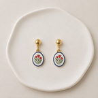 Pendientes Tulipanes Vintage de Acero Inoxidable Dorados