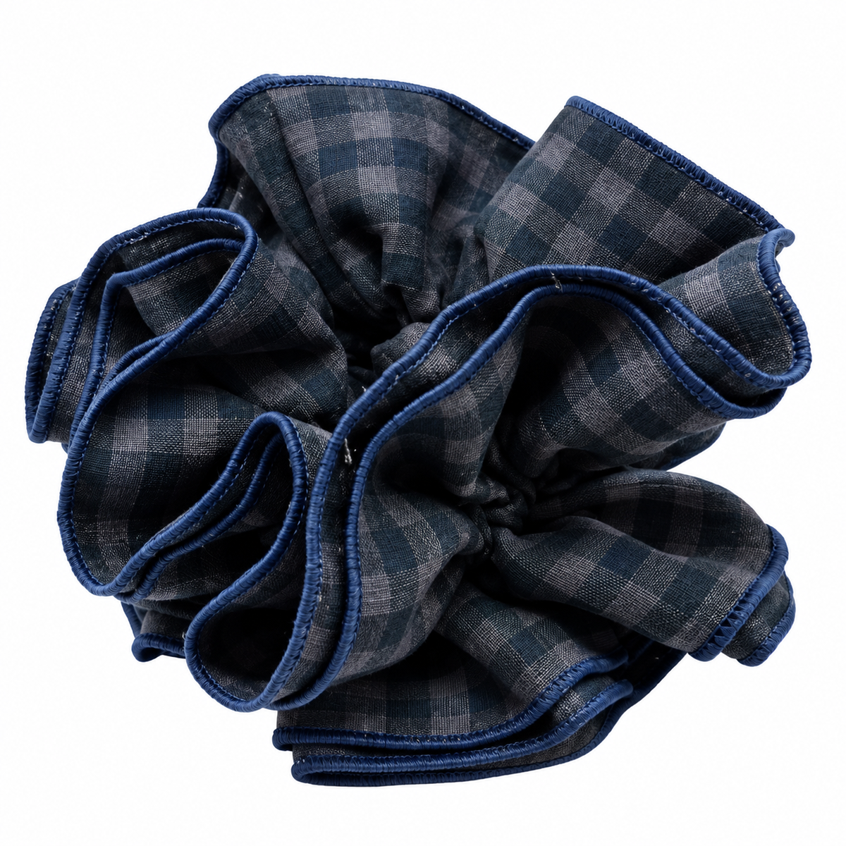Scrunchie Vichí Gris y Azul
