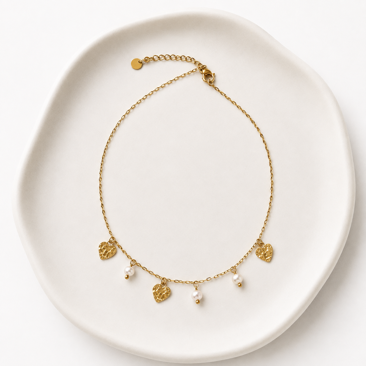 Collar con Corazones y Perlas