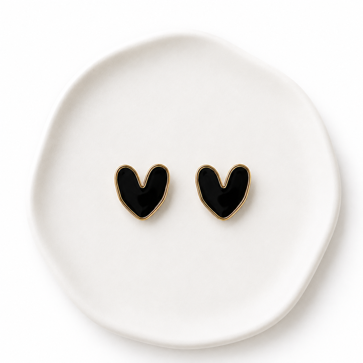 Pendientes Corazon Negro