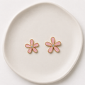 Pendientes Flor Rosa/Blanca