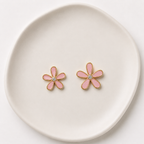 Pendientes Flor Rosa/Blanca