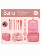 Set de Maquillaje 33 Piezas con Neceser – Brochas, Esponjas y Accesorios Rosa