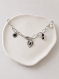 Collar charms Plata y Negro