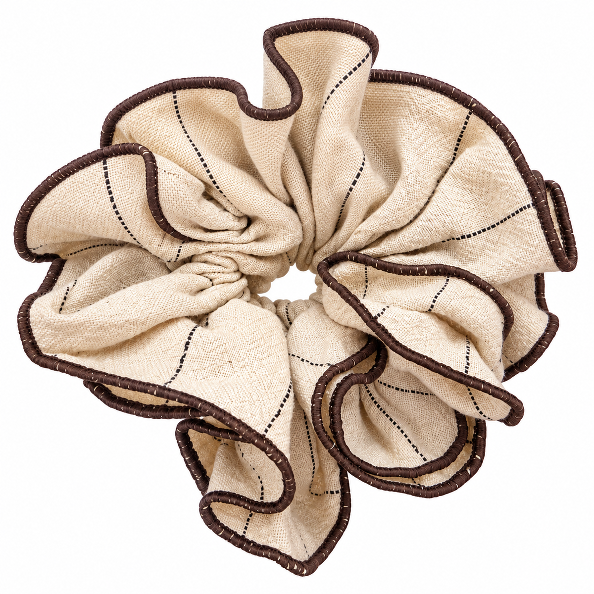 Scrunchie Beis y Marrón