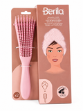 Set Cabello con Cepillo Desenredante y Toalla de Microfibra Rosa