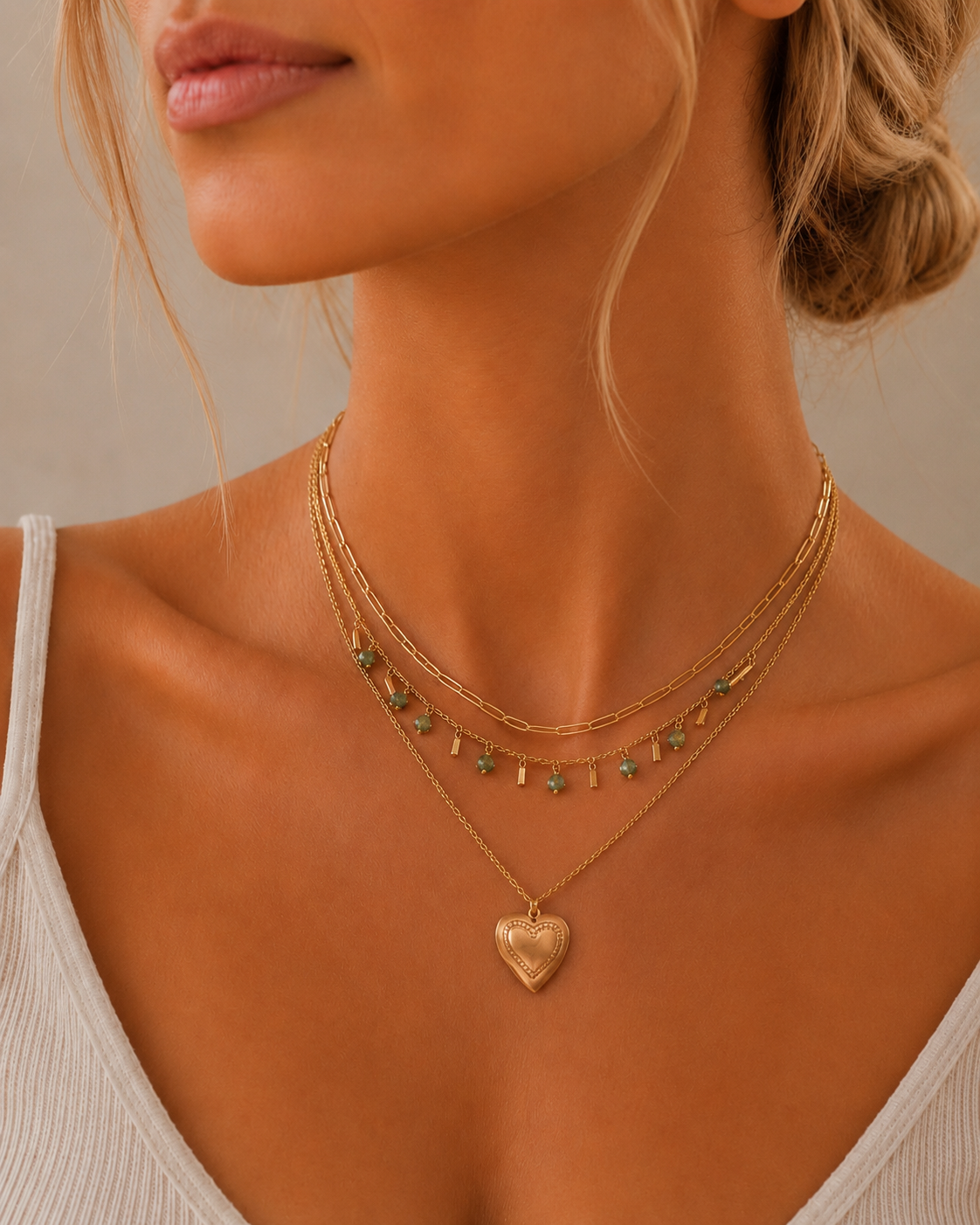 Collar Corazón Verde