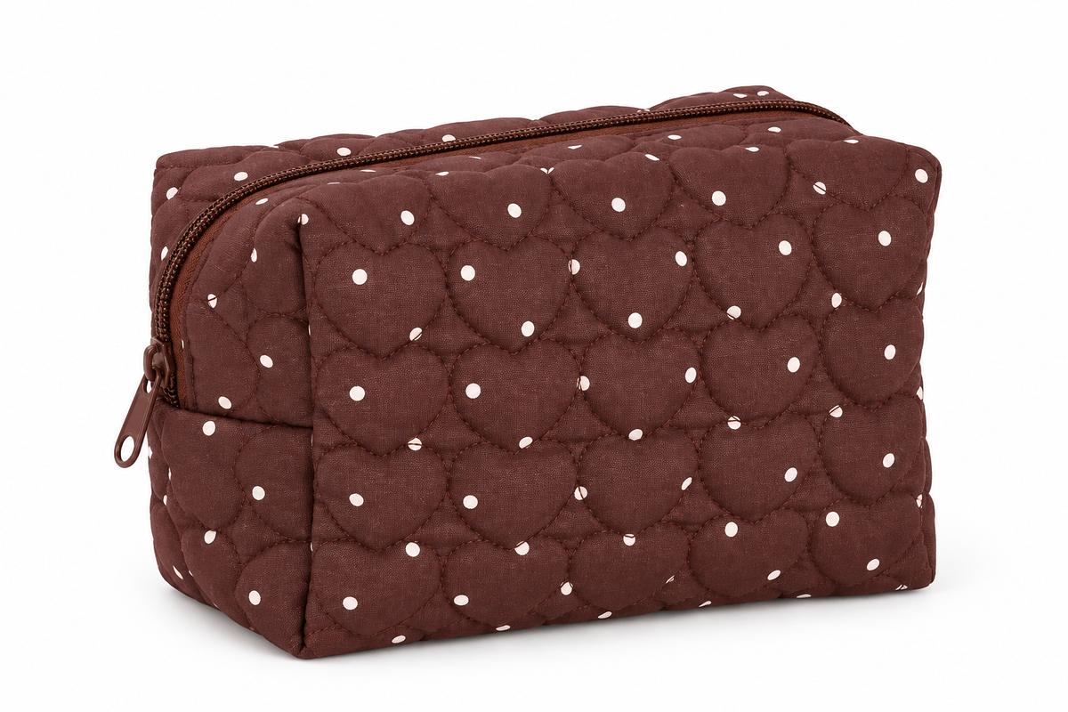Neceser Corazones Marron