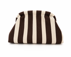 Bolso Clutch de Punto a Rayas Marrón