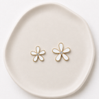 Pendientes Flor Rosa/Blanca