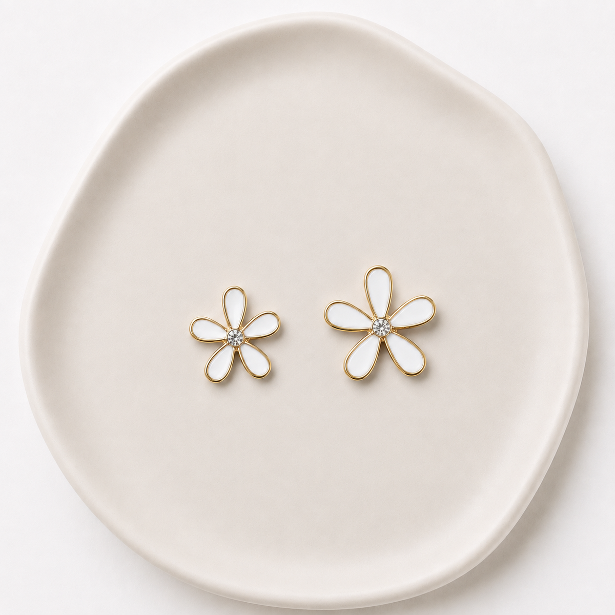Pendientes Flor Rosa/Blanca