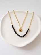 Collar Corazón y Cuentas Negro