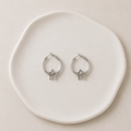 Pendientes Aro con Estrella de Acero Inoxidable Plateados
