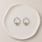 Pendientes Aro con Estrella de Acero Inoxidable Plateados