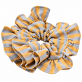 Scrunchie Rayas Mostaza y Azul