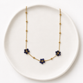 Collar Flores de Cristal Azul